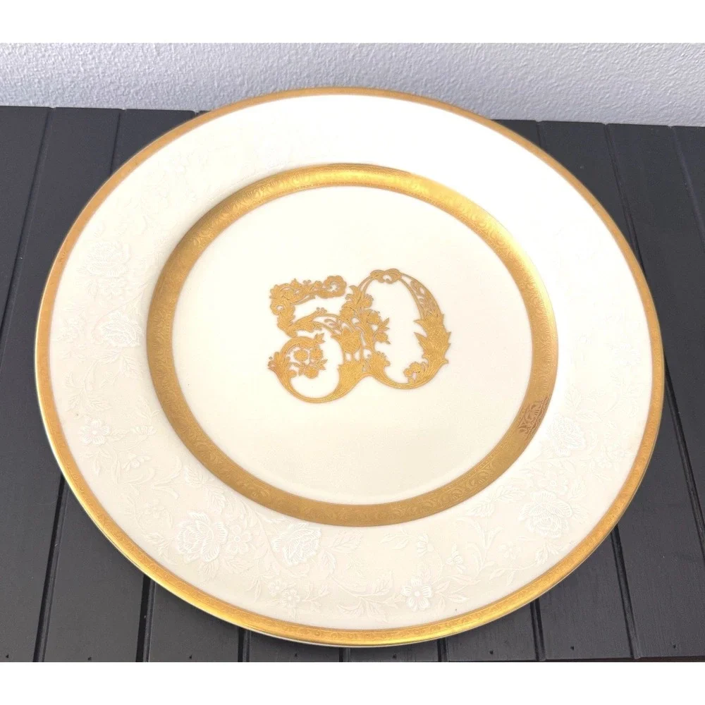 Vintage Mikasa Cream & Gold Decorative Display Plate Cottagecore Home Decor